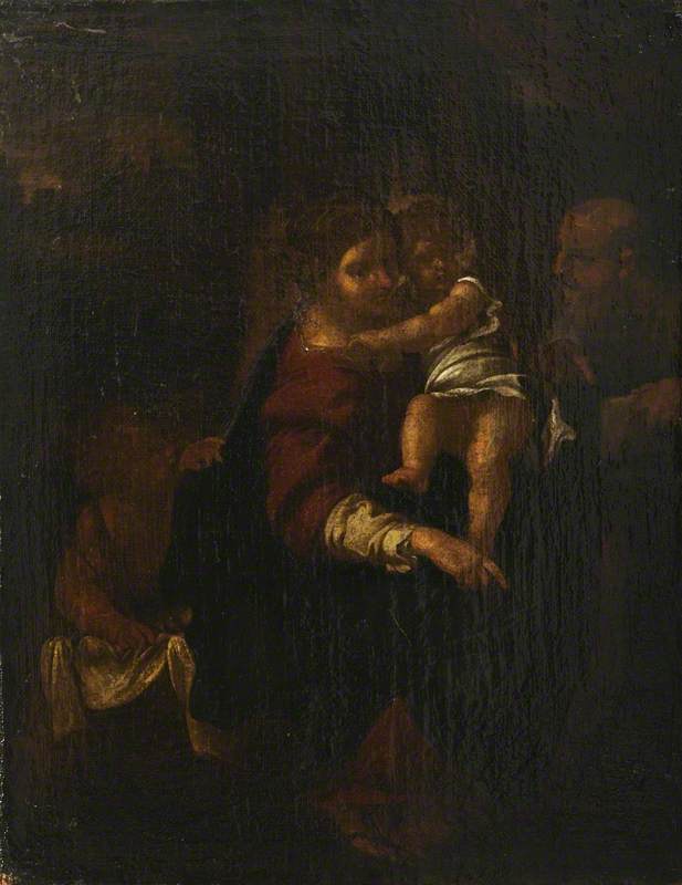 Den hellige familie med den hellige Johannes-barnet - Annibale Carracci