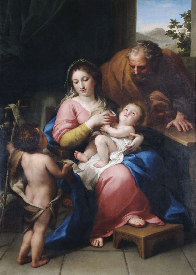 Den hellige familie med den hellige barnet Johannes - Anton Raphael Mengs