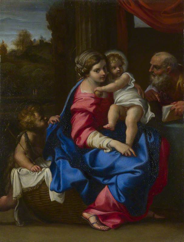 Den hellige familie med den hellige Johannes Døperen - Annibale Carracci