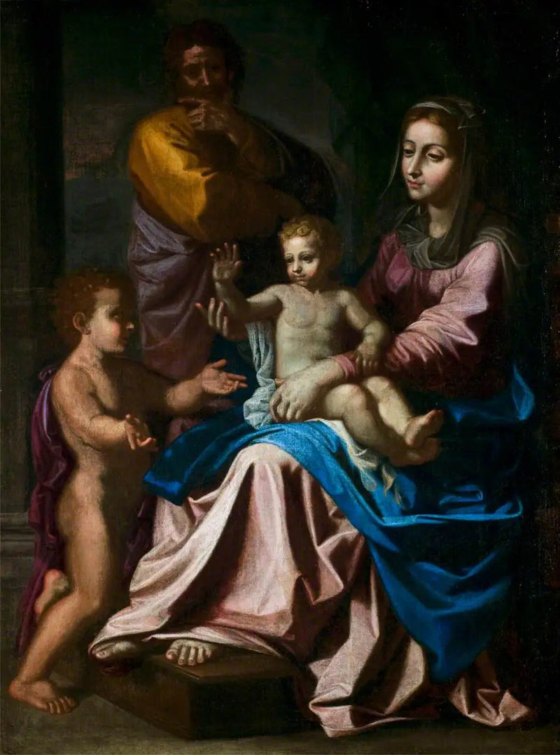 Den hellige familie med den hellige barnet Johannes - Nicolas Poussin