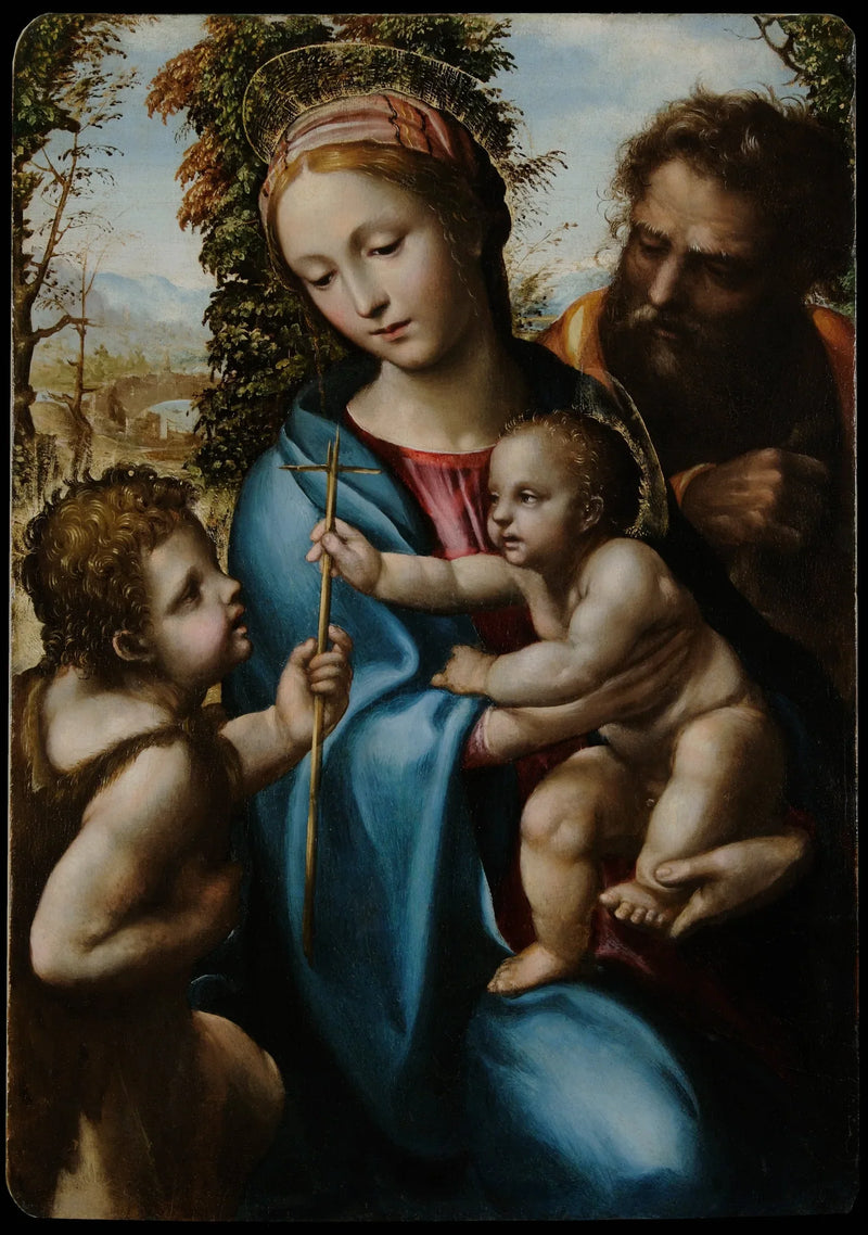 Den hellige familie med den unge hellige Johannes - Il Sodoma (Giovanni Antonio Bazzi)