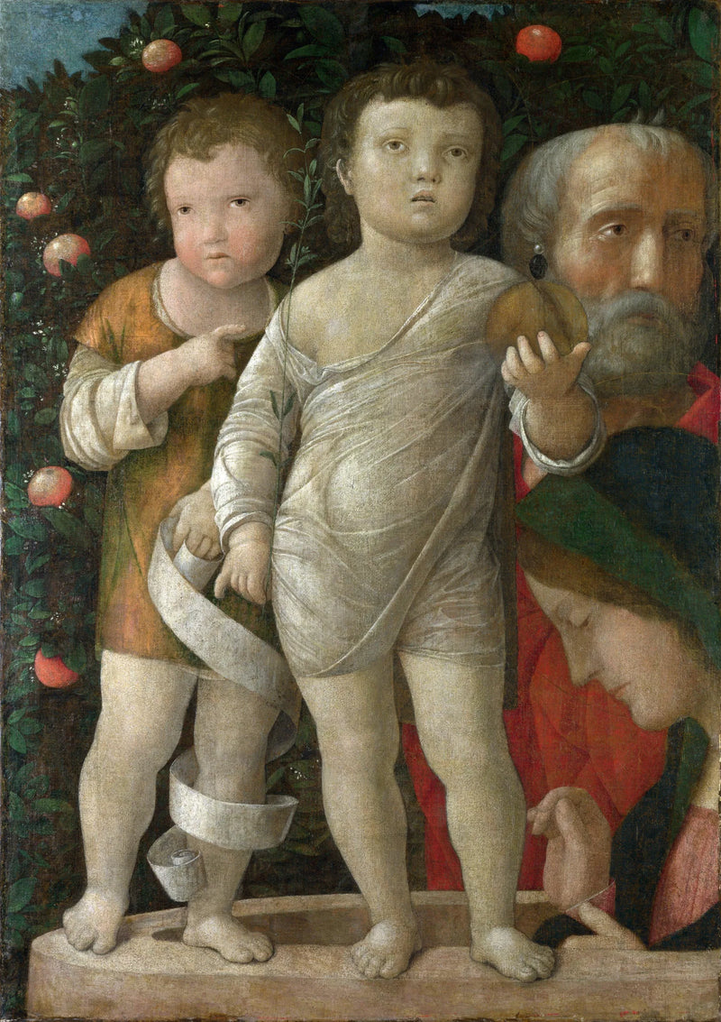 Den hellige familie med Saint Johannes - Andrea Mantegna
