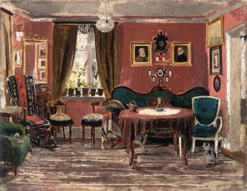 Stuen til frøknene Munch i Pilestredet 61 - Edvard Munch