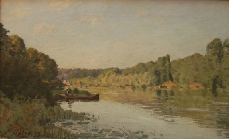 Seinen ved Bougival, høsteffekt - Alfred Sisley