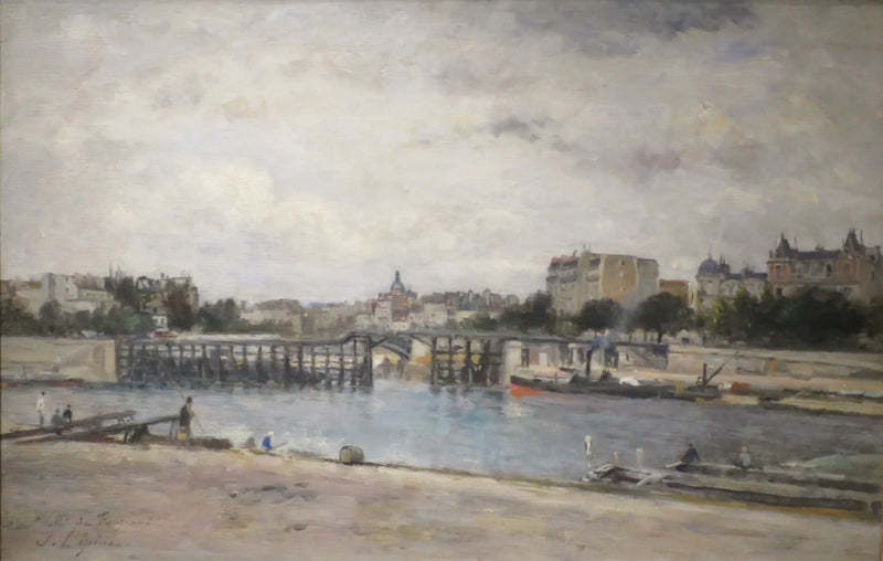 Seinen ved kaiområdet under byggingen av Sully-brua - Stanislas Lépiné