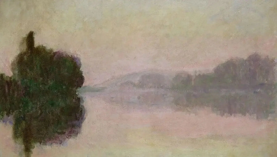 Seinen ved Port-Villez, kveldsstemning - Claude Monet