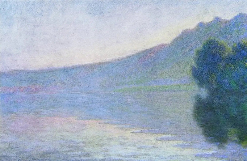 Seinen ved Port-Villez, rosa effekt - Claude Monet