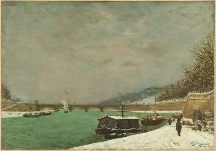 Seinen ved Iéna-broen, Snøvær. - Paul Gauguin