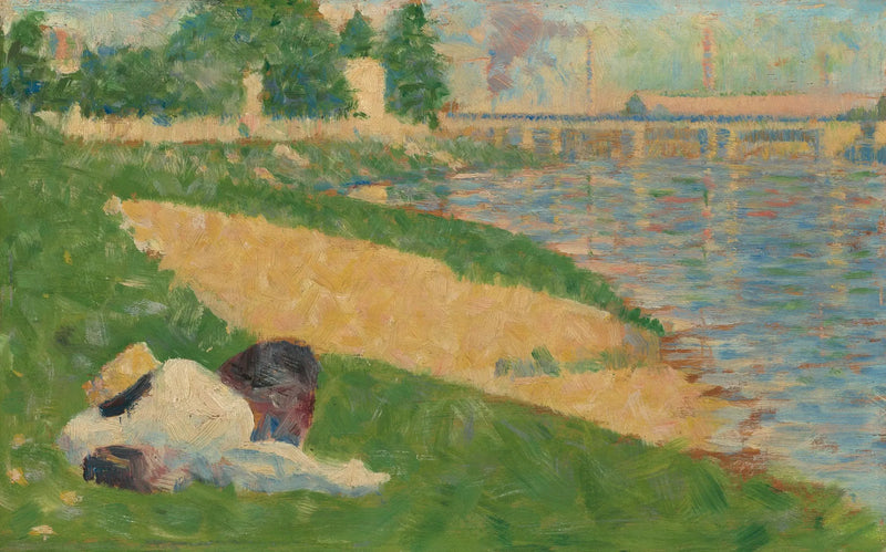 Seinen med klær på bredden - Georges Seurat
