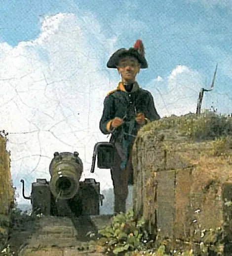 Vakten, strikkende - Carl Spitzweg