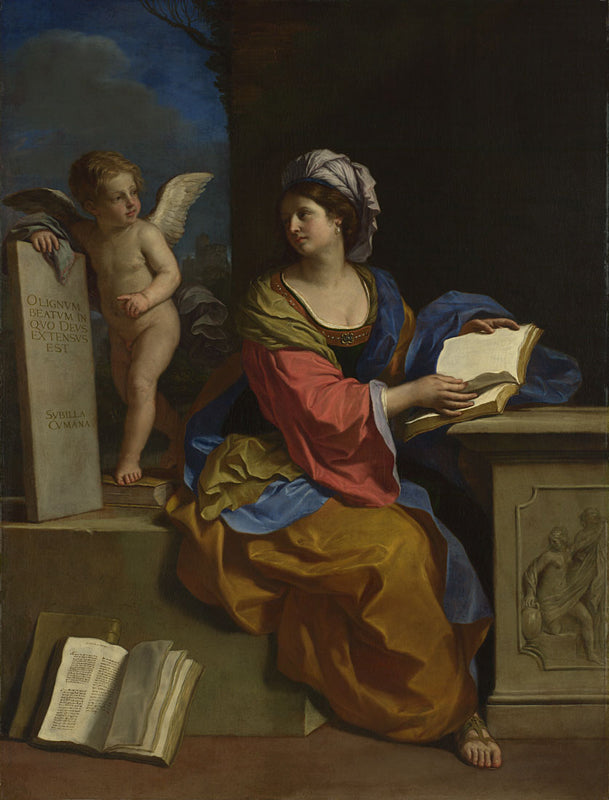 Sibylle fra Cuma med en putto - Guercino
