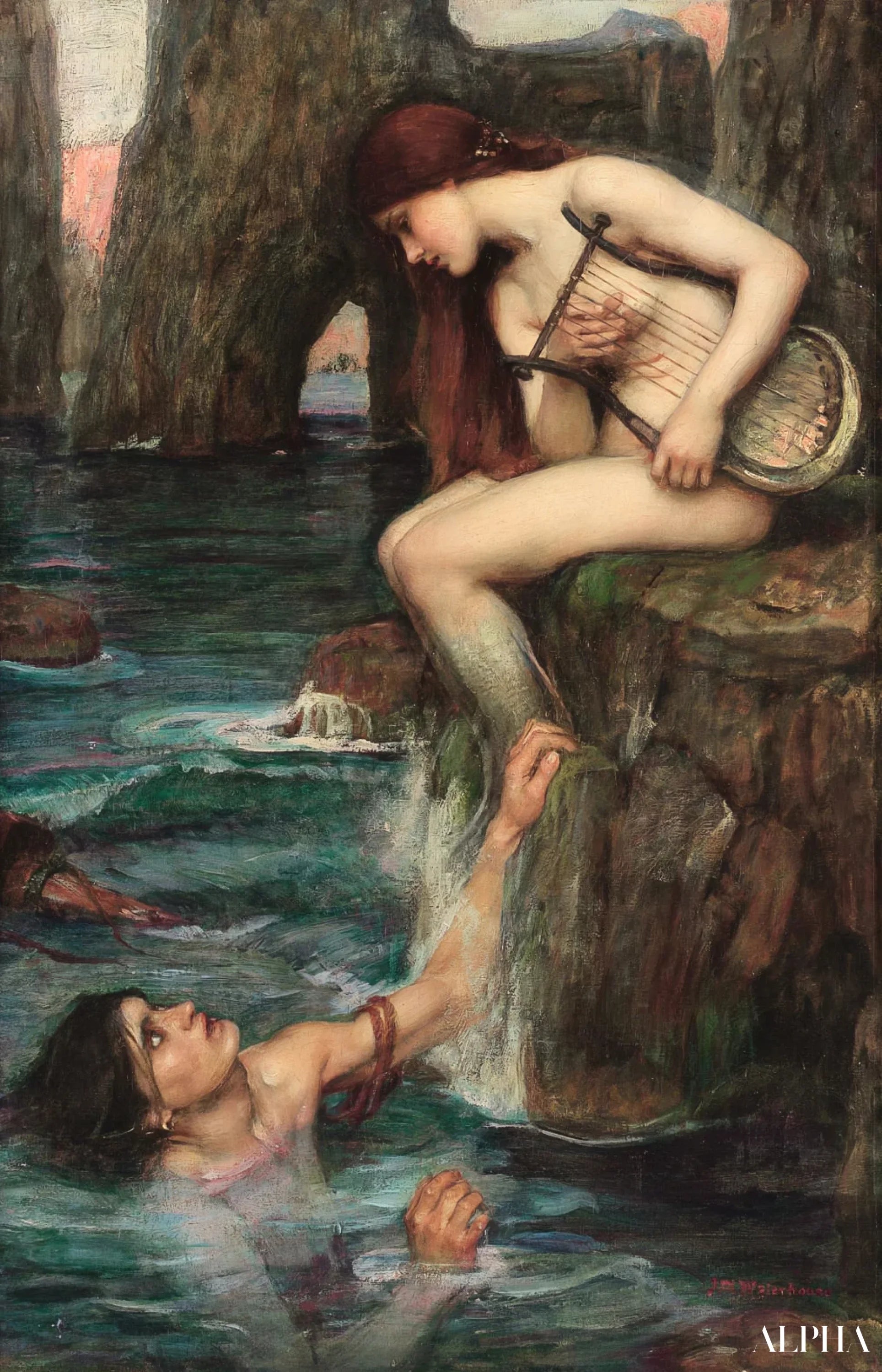 Siren - John William Waterhouse Reproduksjoner av malerier i oljemaling