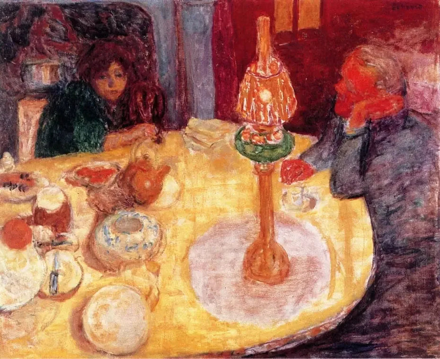 Kvelden under lampen - Pierre Bonnard