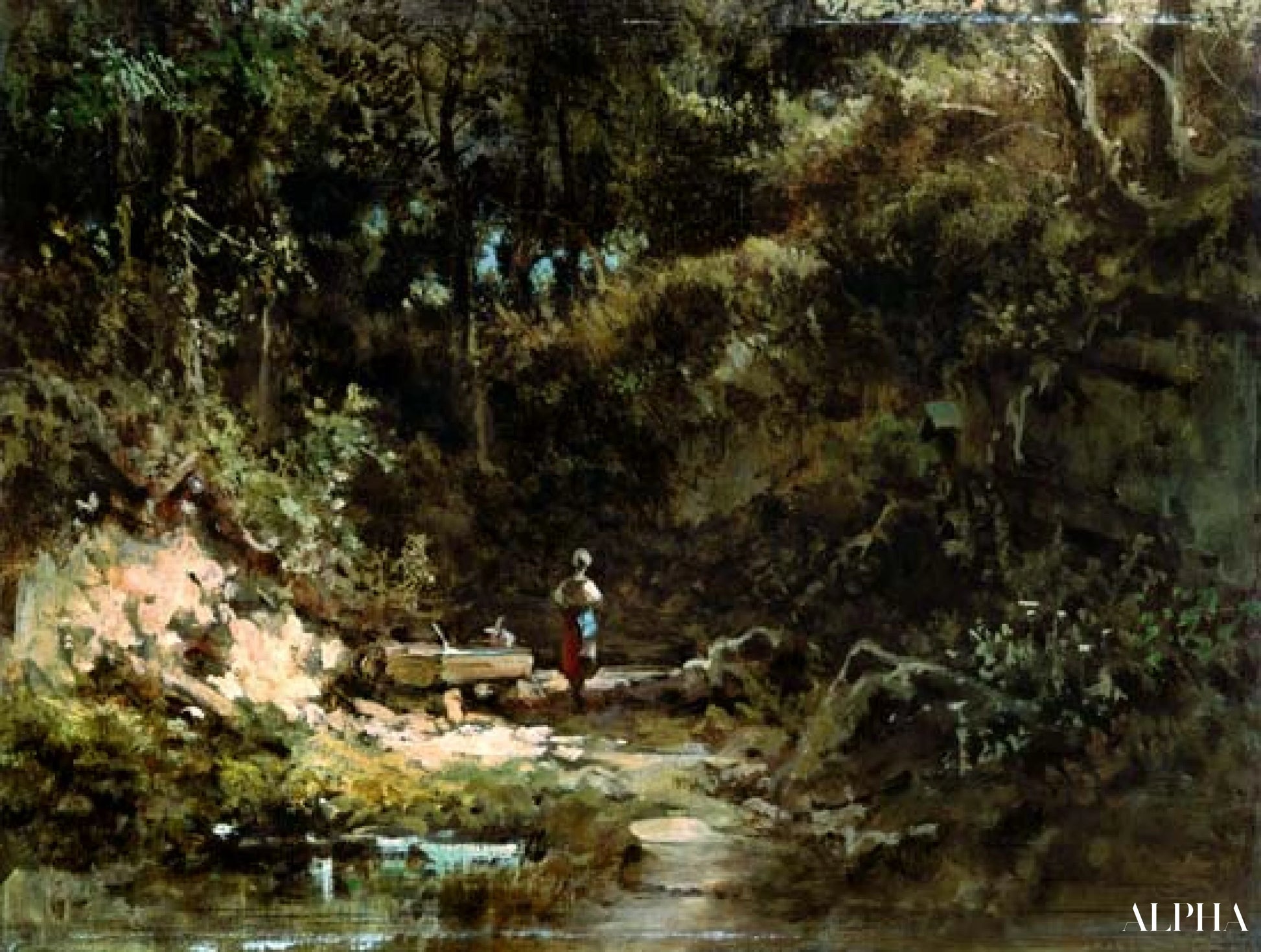 Skogskilden - Carl Spitzweg - Høykvalitets reproduksjoner av malerier og bilder