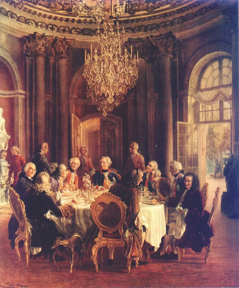 Kong Frederik II's runde bord ved Sanssouci - Adolph von Menzel