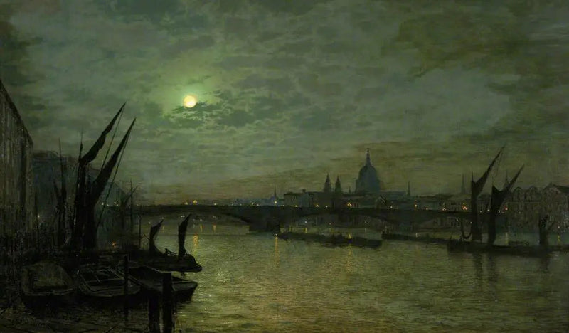 Tidevannet under måneskinn med Southwark-broen, London - John Atkinson Grimshaw

Source:
La Tamise au clair de lune avec le pont de Southwark, Londres - John Atkinson Grimshaw