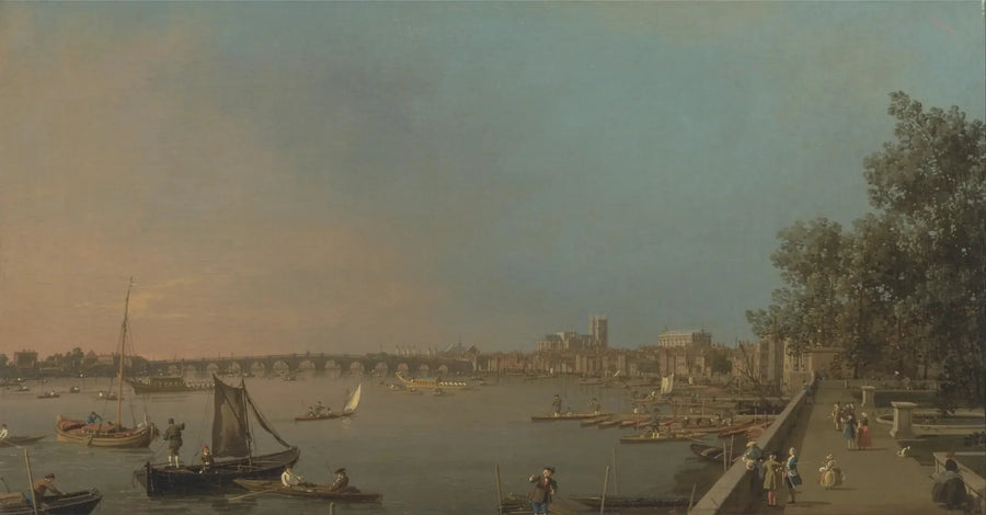Tidenes elv fra terrassen til House, mot Westminster - Canaletto

Source:
La Tamise depuis la terrasse de House, vers Westminster - Canaletto