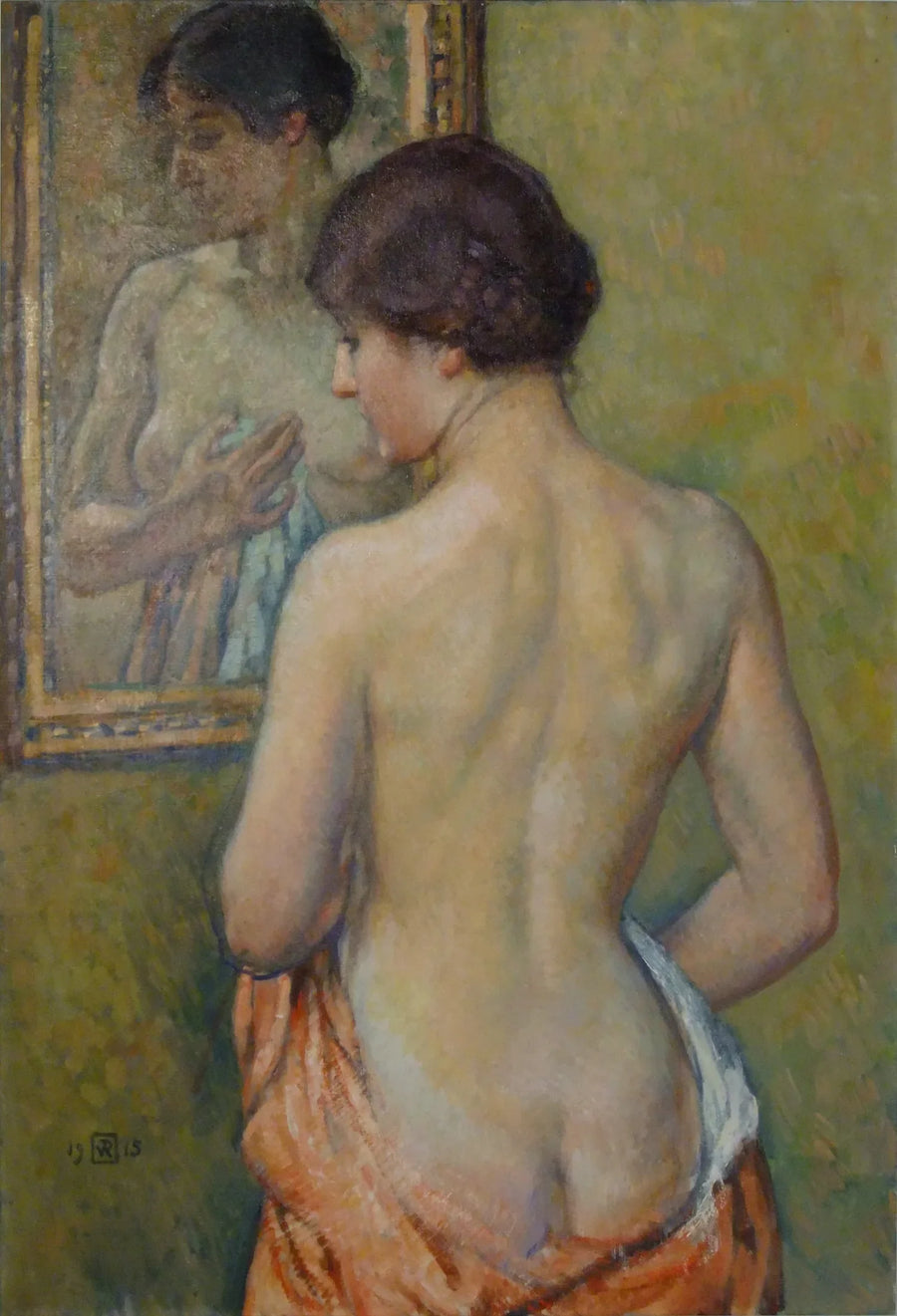 Toalettet, Kvinneakademiet ved speilet - Théodore van Rysselberghe