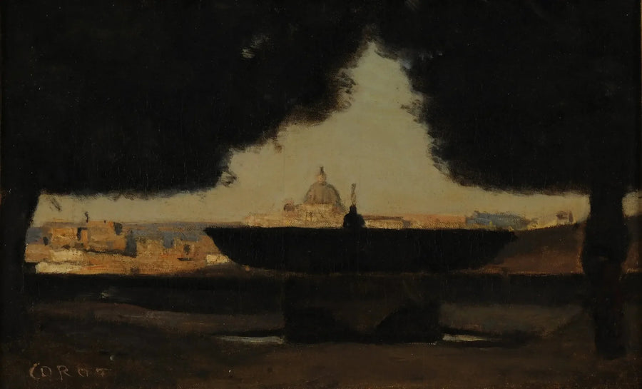Villa Médicis-vaskevasken - Jean-Baptiste Camille Corot