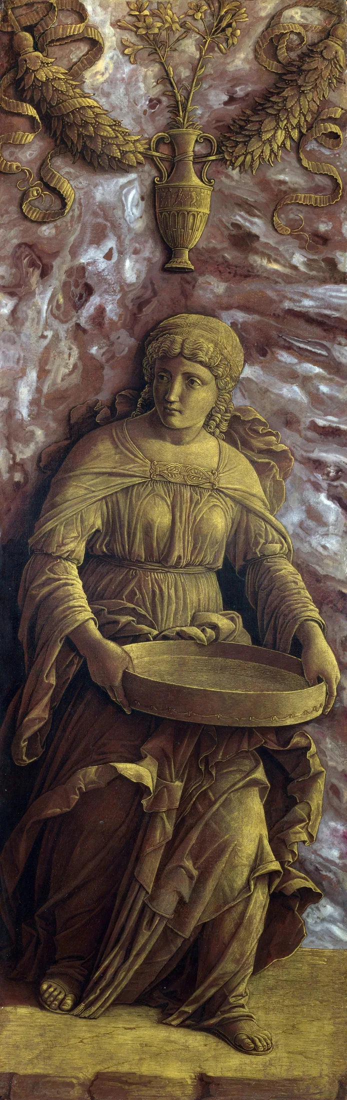 Vestalinnen Tuccia med en sil - Andrea Mantegna