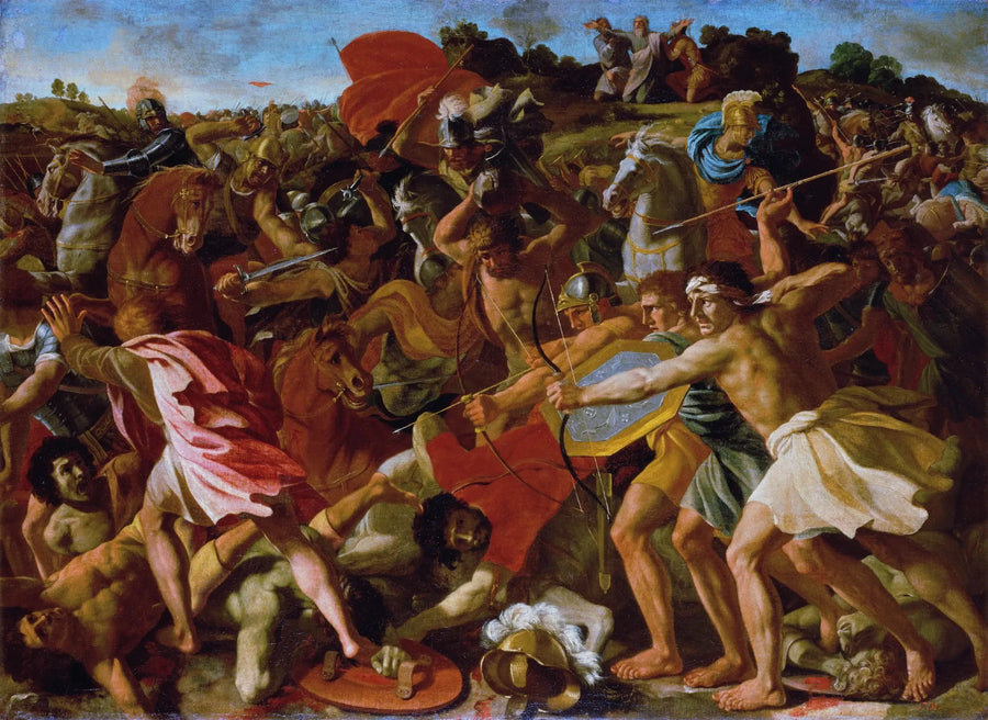 Josuas seier over amalekittene - Nicolas Poussin