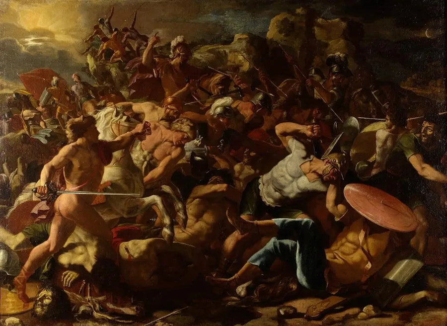 Josuas seier over amorittene - Nicolas Poussin