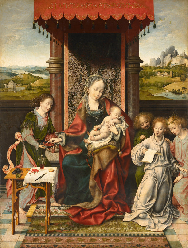 Jomfruen med barnet og engler - Joos van Cleve
