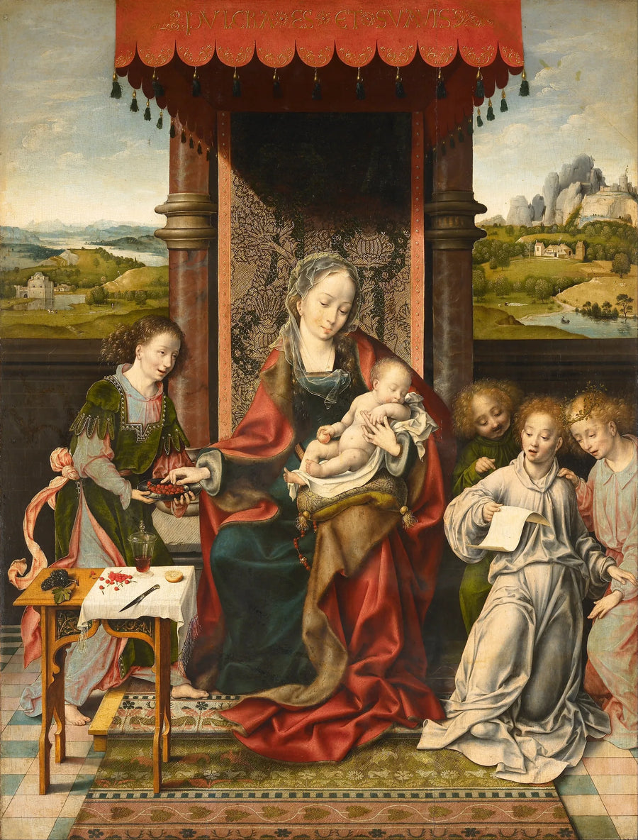 Jomfruen med barnet og engler - Joos van Cleve
