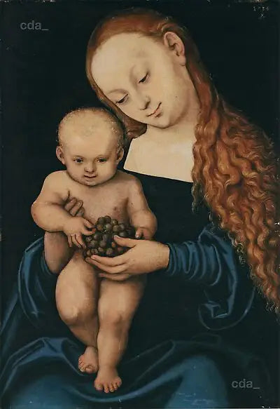 Jomfruen med barnet og druerne - Lucas Cranach den eldre