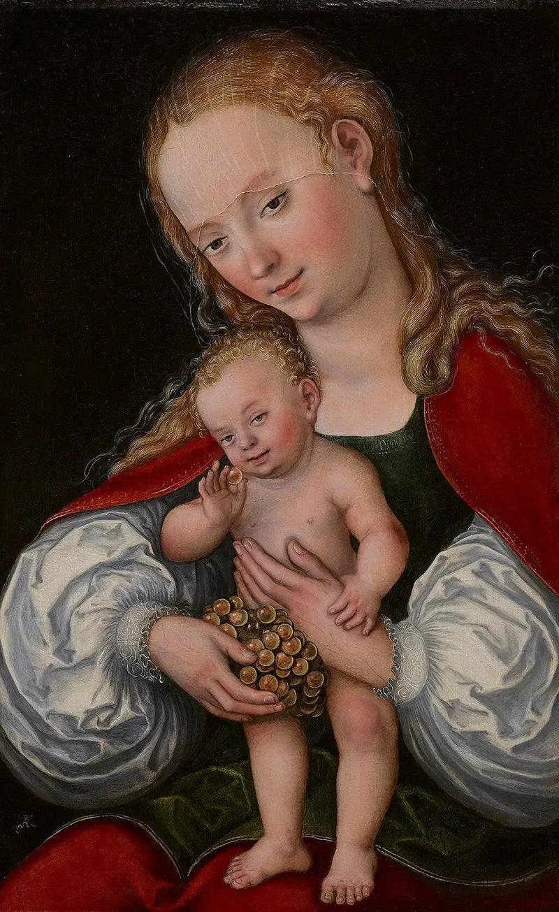 Jomfruen med barnet og druerne - Lucas Cranach den eldre