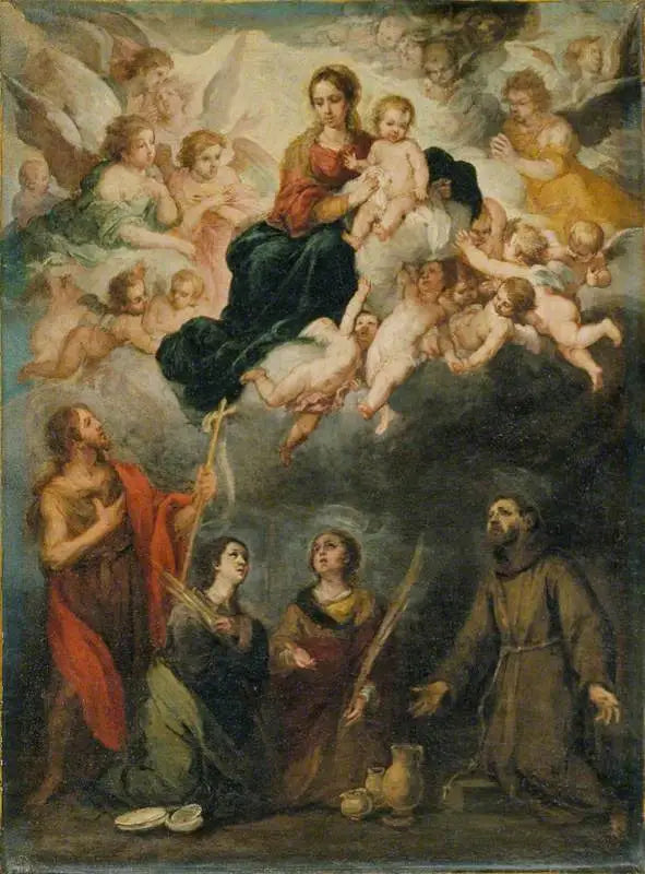 Jomfruen med barnet med helgener - Bartolomé Esteban Murillo

Source:
La Vierge à l'Enfant avec des saints - Bartolomé Esteban Murillo