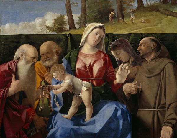 Jomfruen med barnet og helgener - Lorenzo Lotto