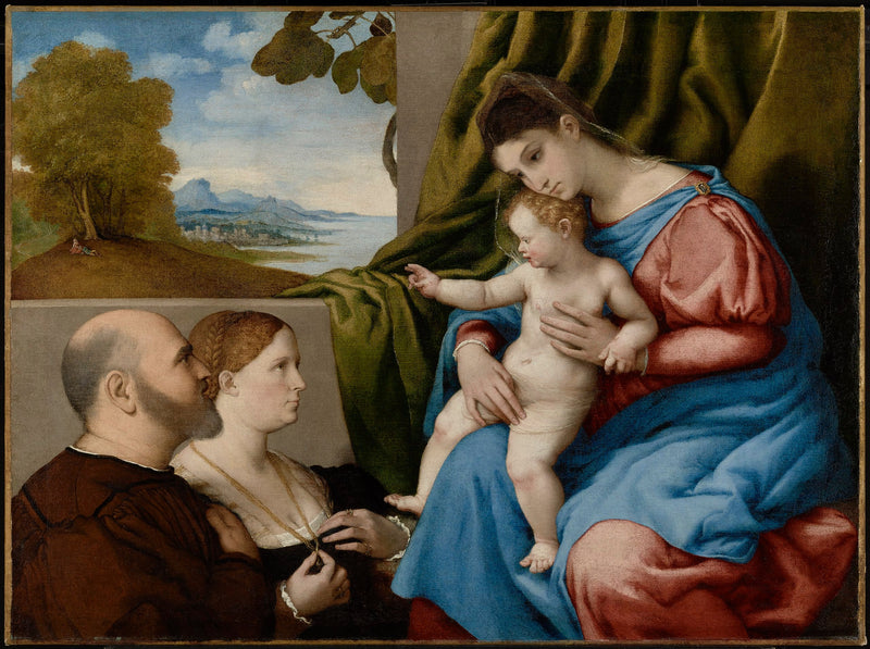 Jomfruen med barnet med to donorer - Lorenzo Lotto