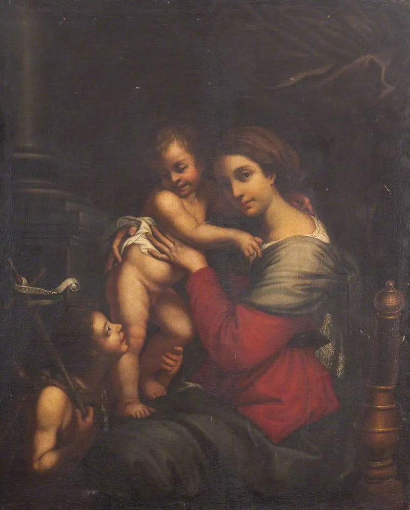 Jomfruen med barnet, med den unge Saint Johannes Døperen - Pierre Mignard