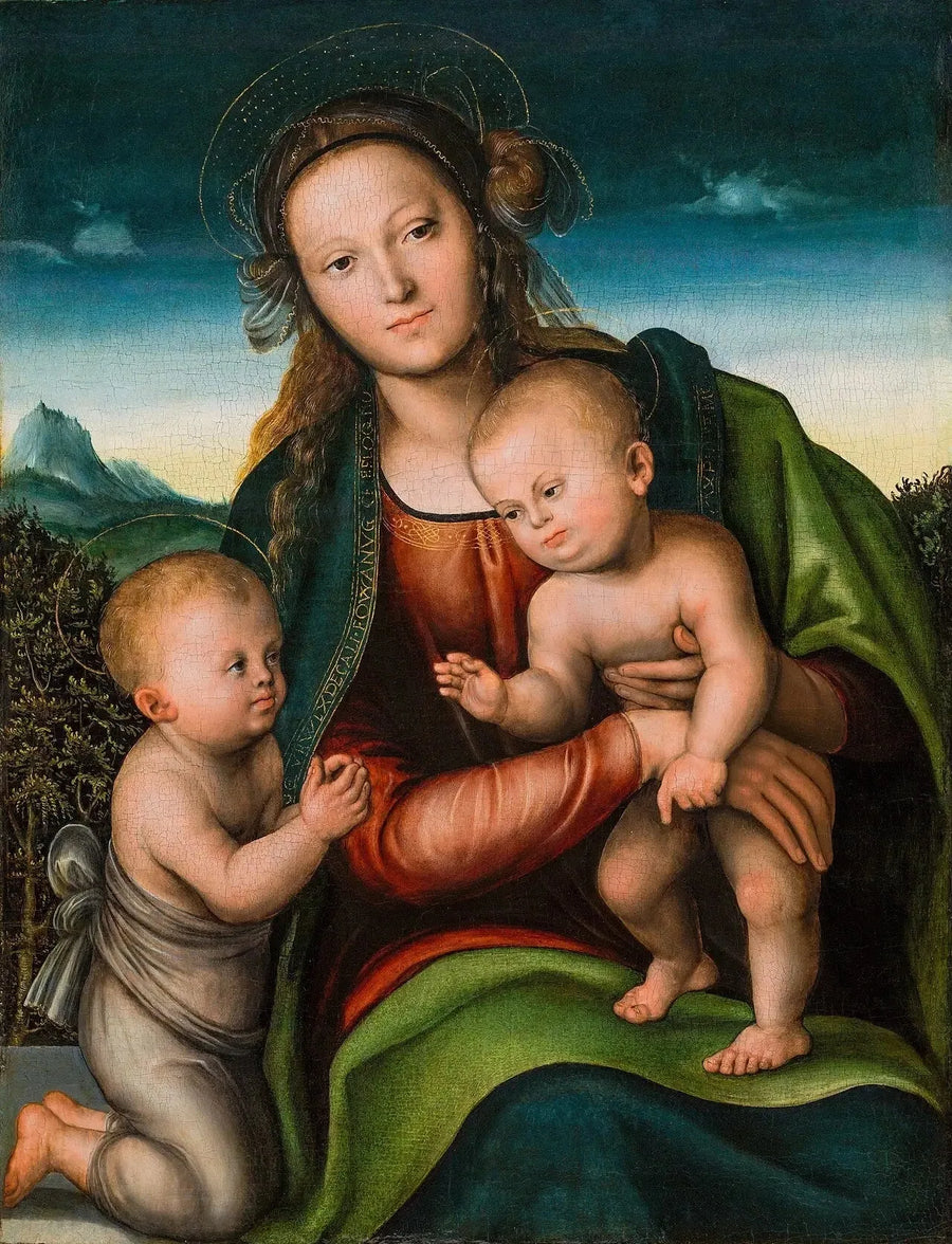 Jomfruen med barnet og den lille Johannes Døperen - Lucas Cranach den eldre