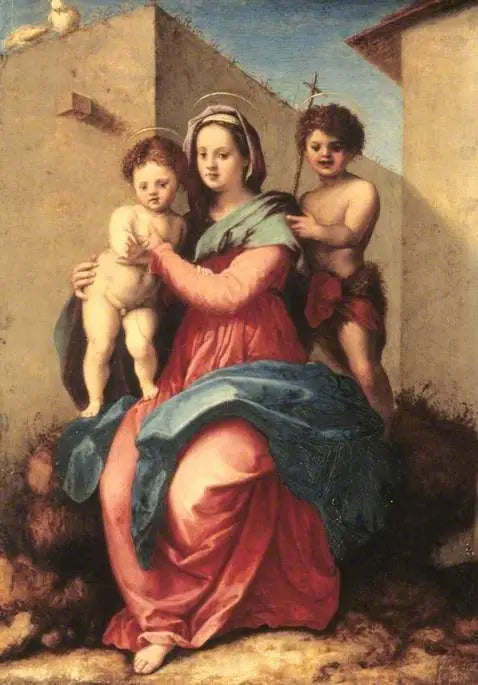 Jomfruen med barnet og den lille hellige Johannes - Andrea del Sarto