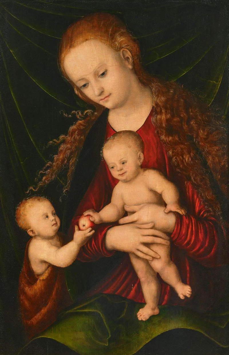 Jomfruen med barnet og den lille hellige Johannes - Lucas Cranach den eldre