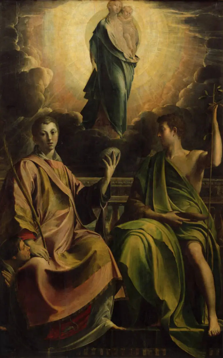 Jomfruen med barnet med helgenerne Stefan og Johannes Døperen - Parmigianino