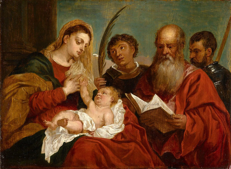 Jomfruen med barnet med helgenerne Stefan, Jérôme og Maurice - David Teniers den Yngre

Source:
La Vierge à l'Enfant avec les saints Étienne, Jérôme et Maurice - David Teniers le Jeune
