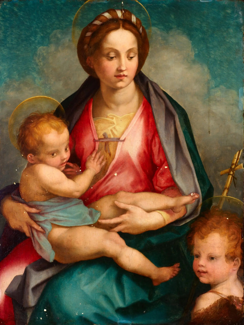 Jomfruen med barnet og Saint Jean - Andrea del Sarto