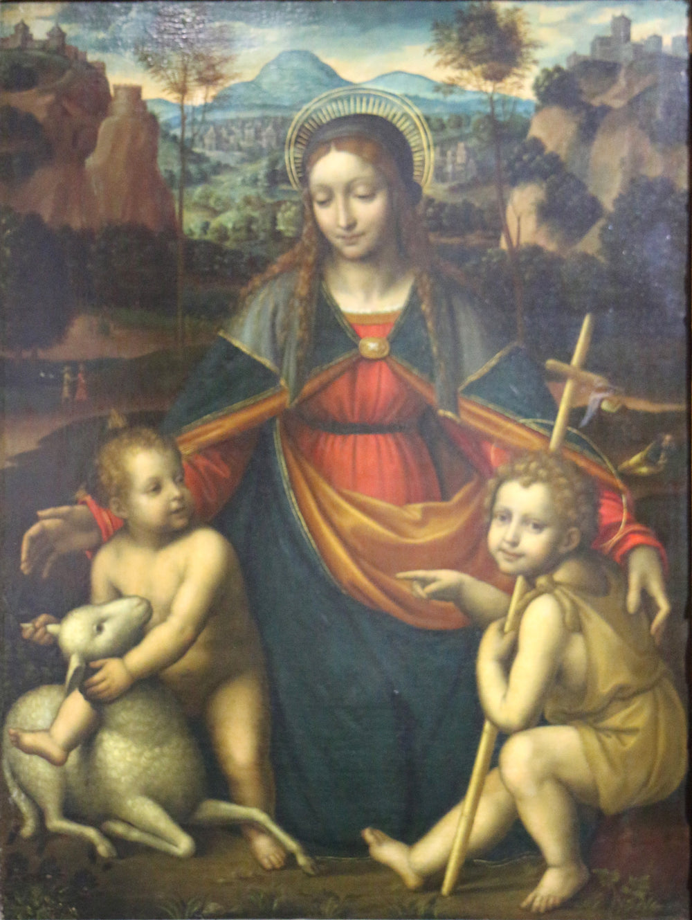 La Vierge à l'Enfant avec saint Jean-Baptiste enfant - Bernardino Luini image 1 reproduction d’œuvre d’art à l’huile
