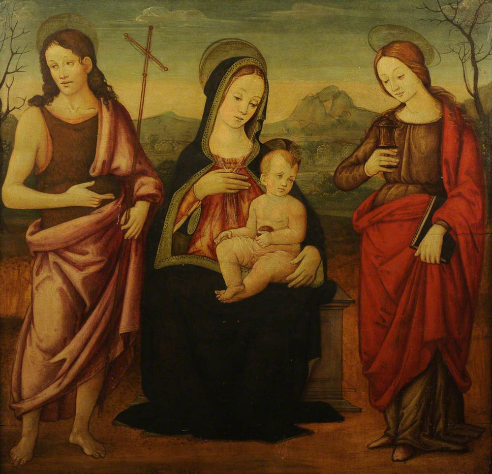 La Vierge à l'Enfant avec saint Jean-Baptiste et sainte Marie-Madeleine - Francesco Francia image 1 reproduction de peinture à l’huile