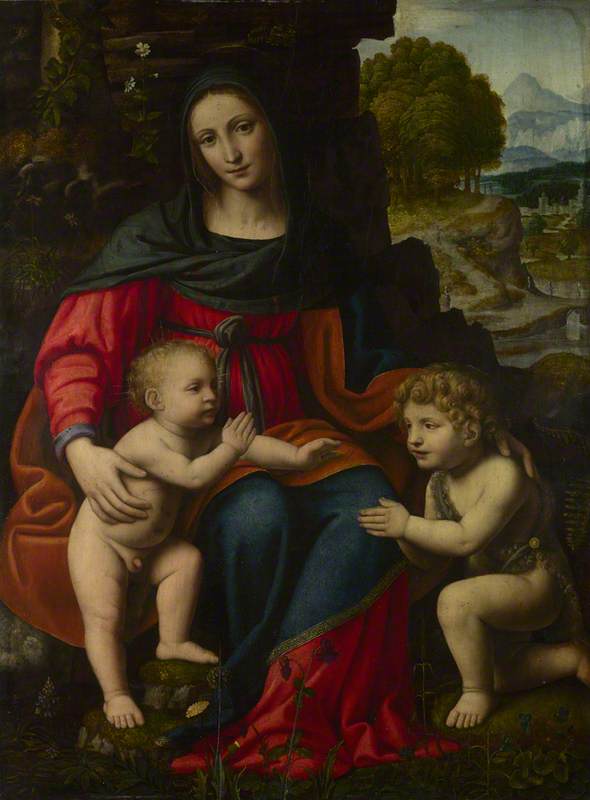 Jomfruen med barnet og Saint Johannes - Bernardino Luini