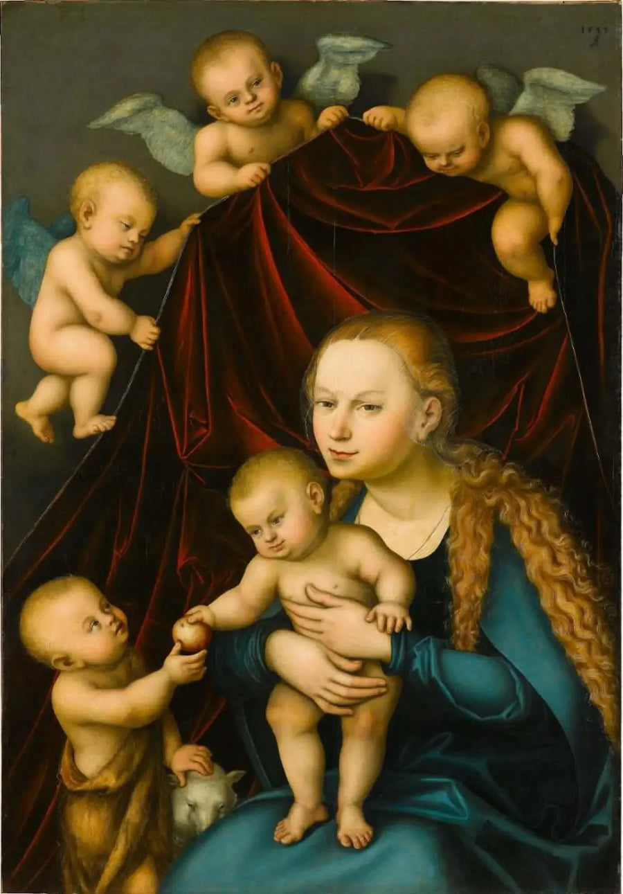 Jomfruen med barnet med den unge Johannes - Lucas Cranach den eldre