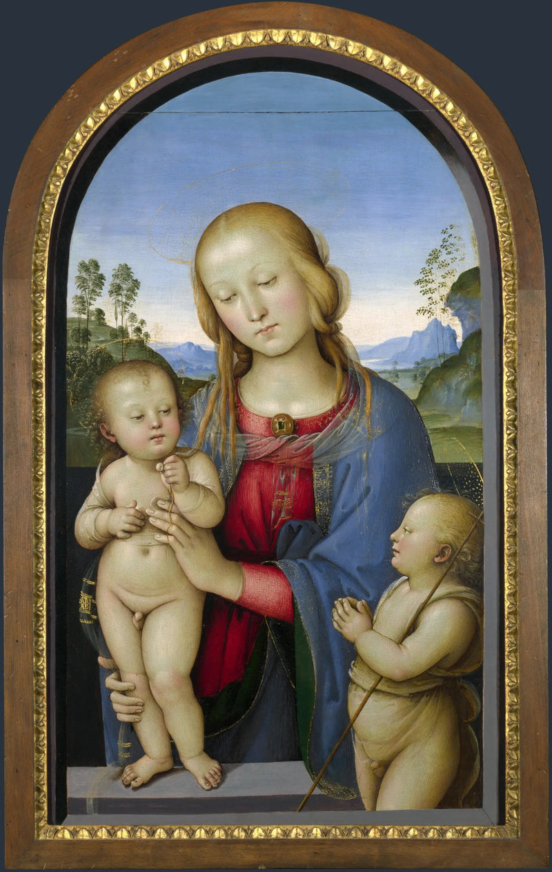 Jomfruen med barnet og Saint Johannes - Pietro Perugino