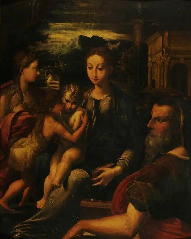 La Vierge à l'Enfant avec saint Jérôme, la Madeleine et le petit saint Jean - Parmigianino image 1 copie de tableau peinte à la main