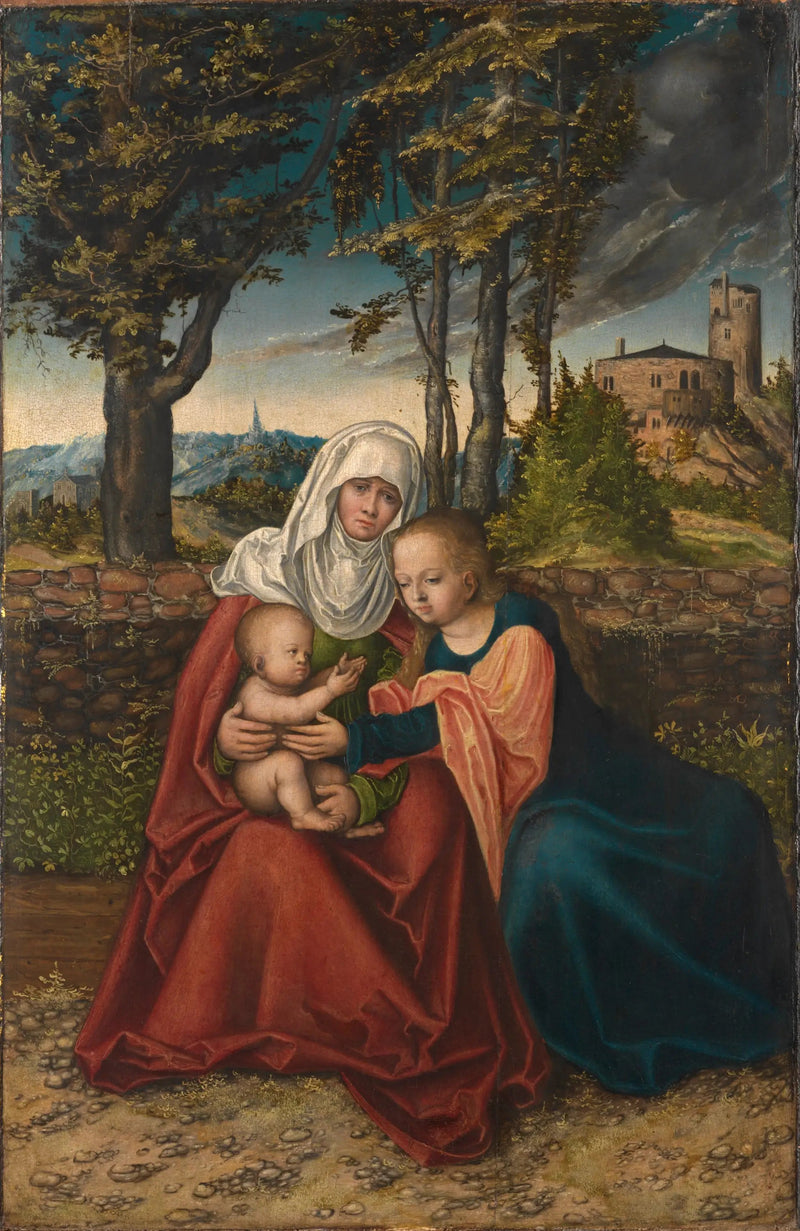Jomfruen med barnet og helgeninne Anna - Lucas Cranach den eldre