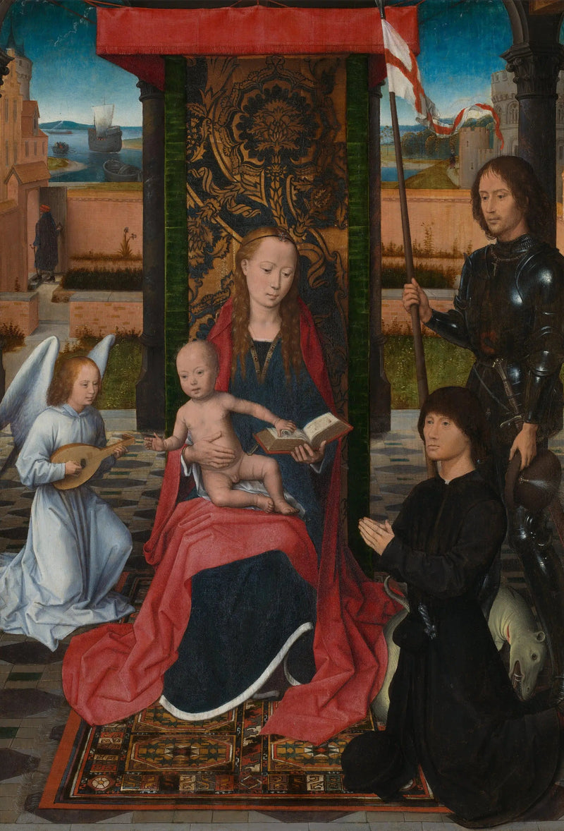 Jomfruen med barnet og en engel - Hans Memling