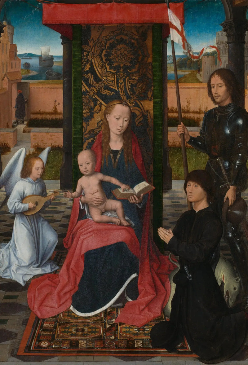 Jomfruen med barnet og en engel - Hans Memling