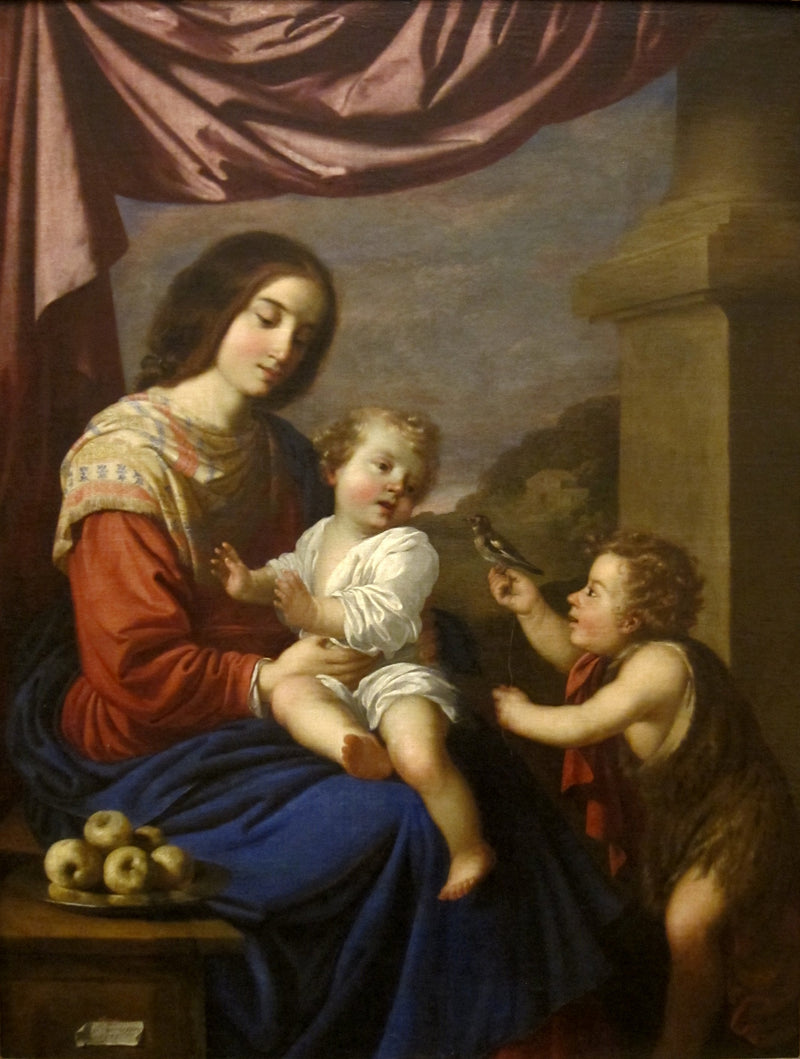 Jomfruen med barnet Jesus og barnet Johannes - Francisco de Zurbarán